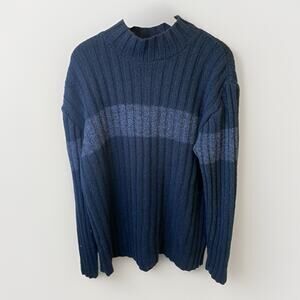 BKE Buckle Vintage Mens XL Long Sleeve Sweater Blue Pullover Ribbed Knit